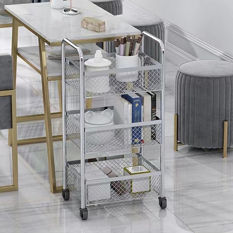 Glam Style Standard Bookcase Metal Vertical Bookshelf with Wheels Clearhalo 'Bookcases' 'furn' 'furn_bookcases' 'Furniture' 'furniture_bookcases' 'Office Furniture' 1200x1200_64d6d4bf-e1d0-42c9-9fd1-0bf97403ca7d