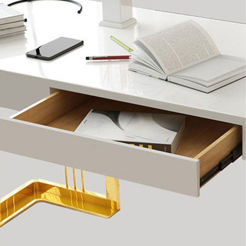 Escritorio de madera artificial escritorio rectangular Glam Office Desk 1 Cajón