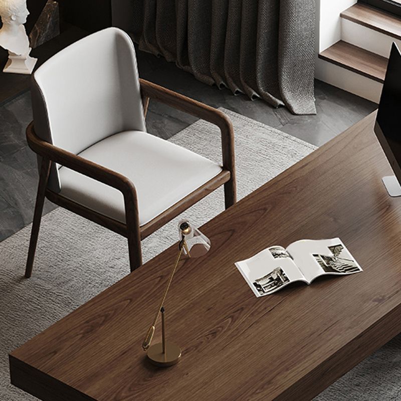 Contemporary Fixed Arms Chair Leather Conference Chair for Office Clearhalo 'furn' 'furn_office_chair' 'Furniture' 'Office Chairs' 'Office Furniture' 'office_chair' 1200x1200_64d7c366-e6b5-4451-8d1c-2348794952cb