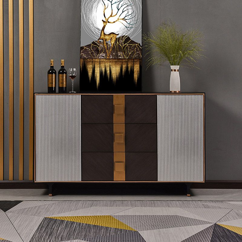 Gabinetto di sideboard in legno massiccio con cassetti moderno server da pranzo