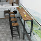Industrieller Bartisch mit Metallgestell, Pub-Höhe, Esstisch für die Terrasse