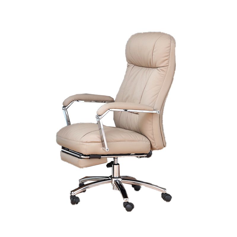 Modern Swivel Chair Adjustable Seat Height Fixed Arms Footrest Office Chair with Wheels Clearhalo 'furn' 'furn_office_chair' 'Furniture' 'Office Chairs' 'Office Furniture' 'office_chair' 1200x1200_64ddda6c-b767-4383-91e8-826daa8ef34d