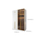 Modern Freestanding Wardrobe Wood Frame Wardrobe with Tempered Glass Doors