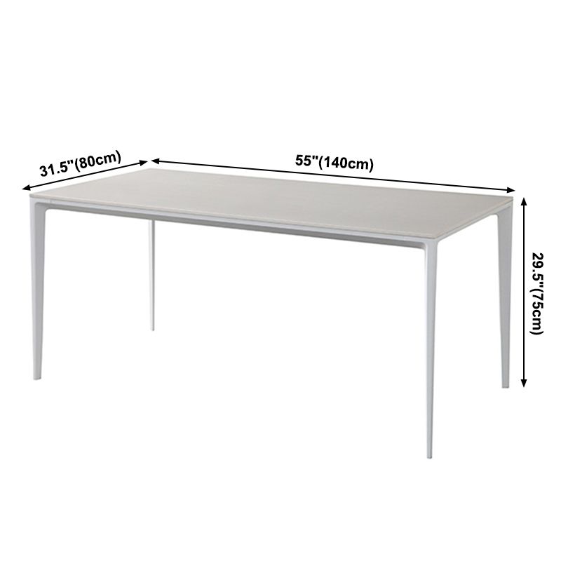 Simple White Kitchen Dining Table Sintered Stone Standard Dining Table with 4 Legs Base Clearhalo ' dining_table' 'Dining Tables & Seating' 'Dining Tables' 'Furniture' 'furniture_dining_table' 'Kitchen & Dining Furniture' 'kitchen&dining_furn' 'kitchen' 'kitchen_dining_table' 1200x1200_64de3cfc-ec32-4de3-baac-8c88595a444a