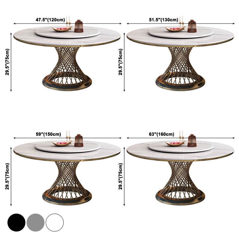 Metal Traditional Luxury Round Indoor Table Sintered Stone Table with Pedestal Clearhalo ' dining_table' 'Dining Tables & Seating' 'Dining Tables' 'furn' 'furn_dining_table' 'Furniture' 'furniture_dining_table' 'Kitchen & Dining Furniture' 'kitchen&dining_furn' 'kitchen' 'kitchen_dining_table' 1200x1200_64dee379-d5f9-47db-a857-4859e86ffab8