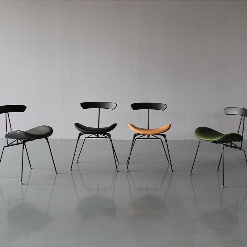 Industrial Upholstered Dining Room Side Chair Matte Finish Open Back Dining Chair Clearhalo ' kitchen&dining_furn' 'Dining Chairs' 'Dining Tables & Seating' 'dining_chair' 'furn' 'furn_dining_chair' 'Furniture' 'furniture_dining_chair' 'Kitchen & Dining Furniture' 'kitchen' 1200x1200_64dfb5a4-a030-4f8c-a965-ed8737228e58