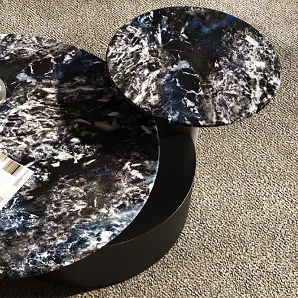 Minimalistic Slate Coffee Table Round Bunching Coffee Table Sets for Living Room Clearhalo 'Coffee & Accent Tables' 'Coffee Tables' 'coffee_tables' 'furn' 'furn_coffee_tables' 'Furniture' 'Living Room Furniture' 1200x1200_64dff396-ba58-4ba8-9c39-0898b931c518