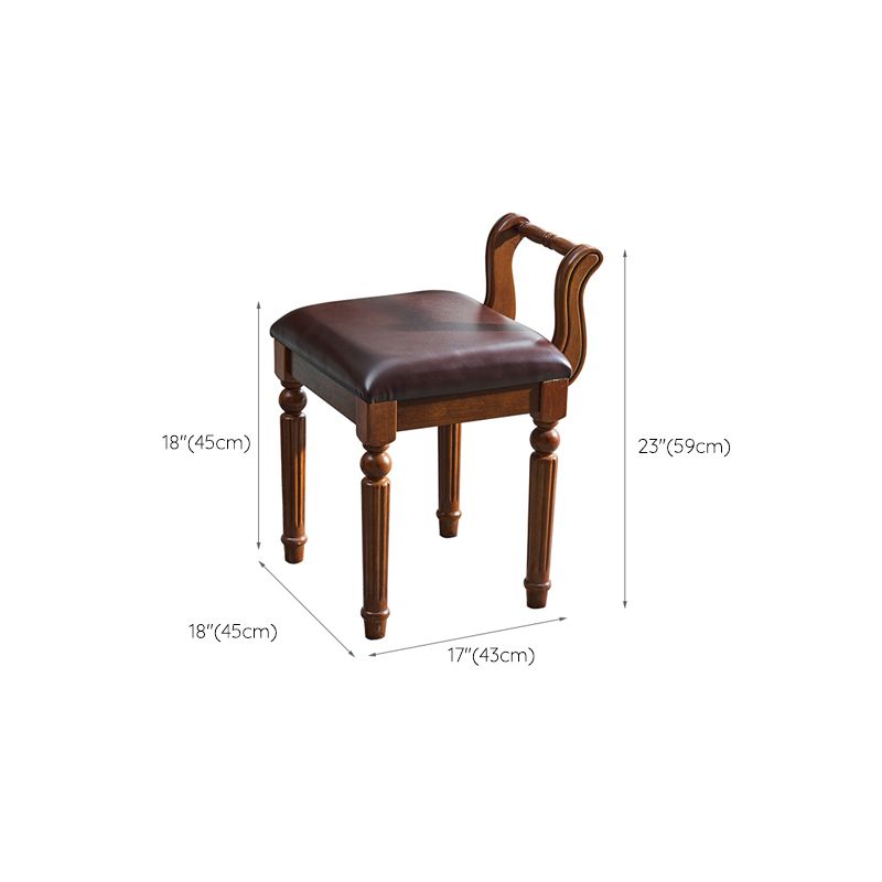 Traditioneller 2-zahlbrauner masser Holzverkleidertisch mit Spiegel Make-up Eitelkeithocker