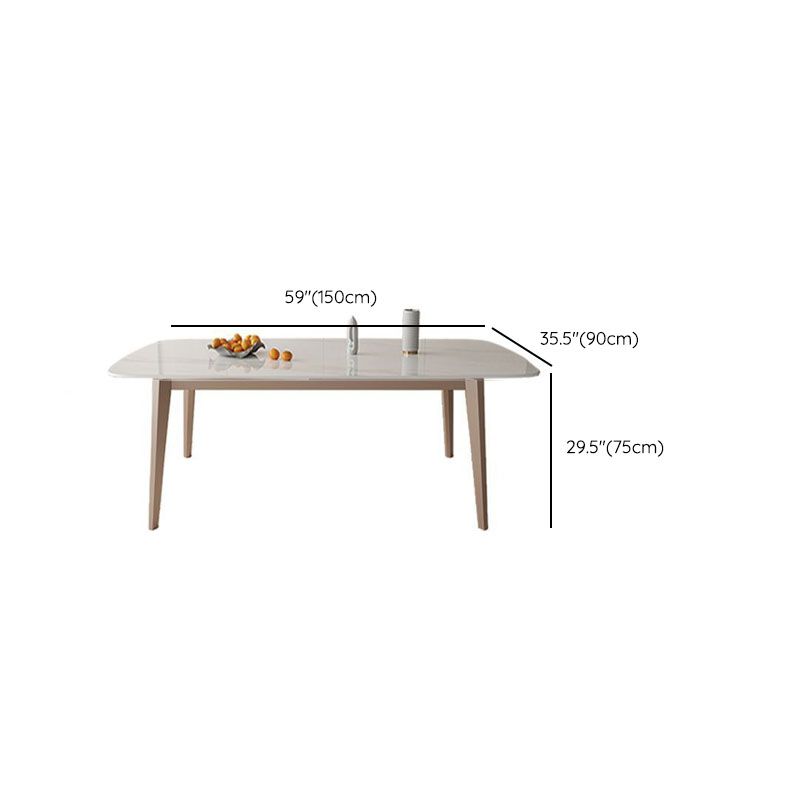 Kitchen Luxury Dinner Table Stone Rectangle 4 Legs Dining Table Clearhalo 'Dining Tables & Seating' 'Dining Tables' 'dining_table' 'furn' 'furn_dining_table' 'Furniture' 'Kitchen & Dining Furniture' 1200x1200_64e188b8-643c-4877-afcc-e8f271e28469