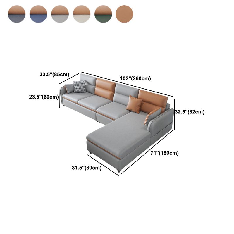 Multicolor Choice Imitation Leather Sofa Bed Embedded Armrest with Pillow Back Sofa