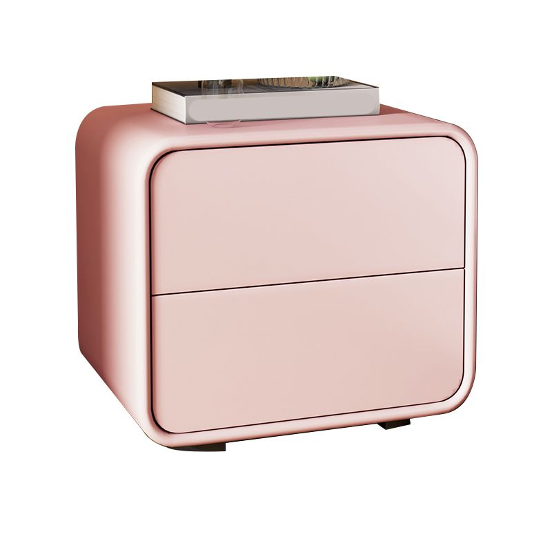 Mesa de 2 cajones de estilo contemporáneo Marco de madera maciza de cuero Nightsand