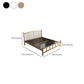 Luxurious Metal Platform Bed Frame Tall Slat Bed with Headboard