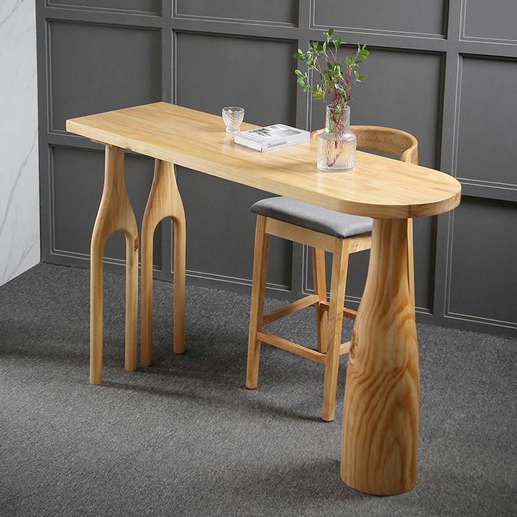 Solid Wood Counter Table with Specialty Table Top Legs Table - 41.3" H Clearhalo 'Bar Furniture' 'Bar Tables' 'bar_tables' 'furn' 'furn_bar_tables' 'Furniture' 'furniture_bar_tables' 'Kitchen & Dining Furniture' 1200x1200_64e57afe-2850-42cb-8a04-5878ff0ed417