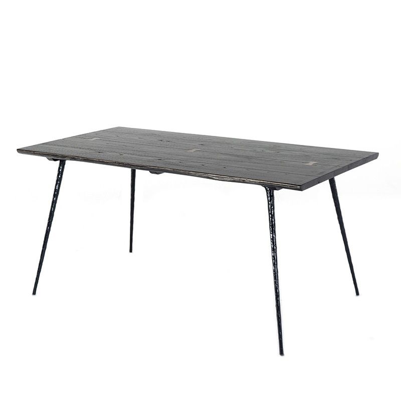 Dining Room Dinner Kitchen Table Black Frame Solid Wood Dining Table Clearhalo 'Dining Tables & Seating' 'Dining Tables' 'dining_table' 'furn' 'furn_dining_table' 'Furniture' 'Kitchen & Dining Furniture' 1200x1200_64e68e95-a600-4047-990a-39f0e850f98e