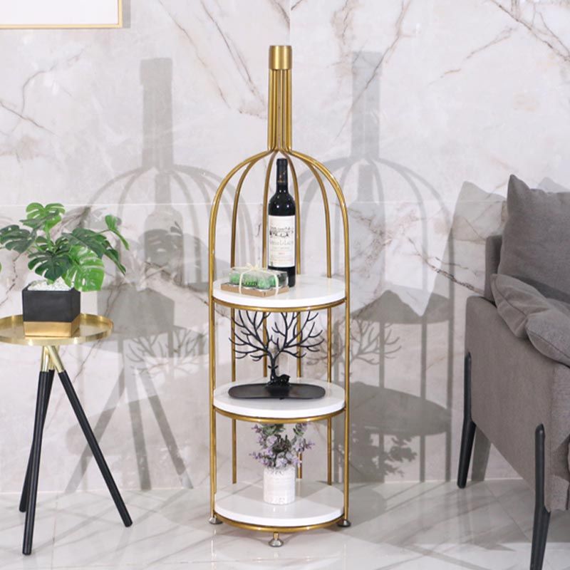 Luxury Metal Wine Holder Rack Round Floor Wine Racks with Shelf Clearhalo 'furn' 'furn_wine_racks' 'Furniture' 'Kitchen & Dining Furniture' 'Wine Racks' 'wine_racks' 1200x1200_64e831cb-8adb-422b-83ab-2a533419b3a1