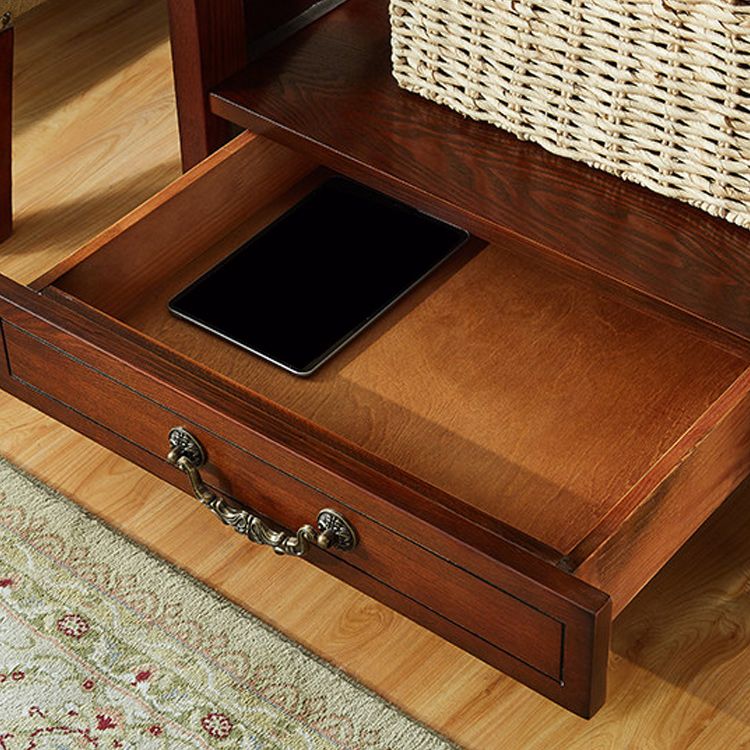 Modern Square Double Tier End Table Solid Wood 4 Legs End Table Clearhalo 'Coffee & Accent Tables' 'End & Side Tables' 'end_side_tables' 'furn' 'furn_end_side_tables' 'Furniture' 'Living Room Furniture' 1200x1200_64e886a9-620f-4eff-a389-297b5f359530