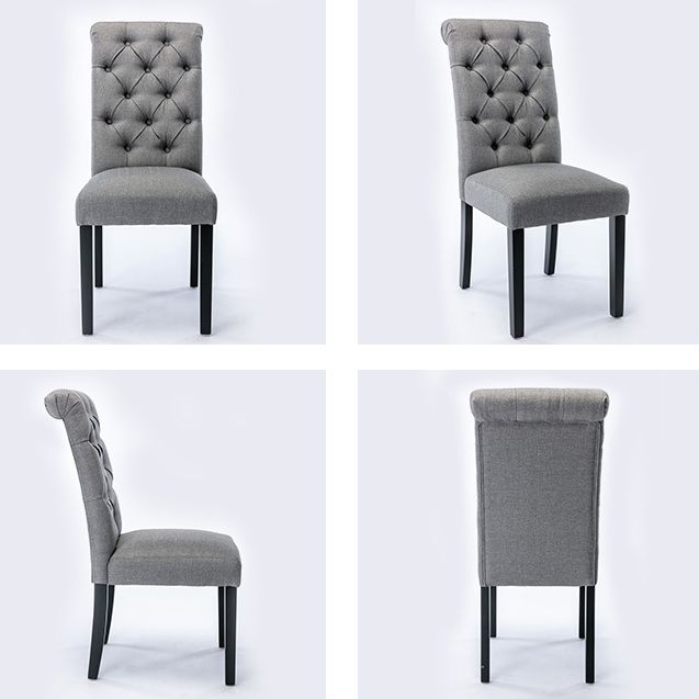 Modern Solid Back Kitchen Dining Side Chair with Black Wood Legs Dining Side Chair Clearhalo ' kitchen&dining_furn' 'Dining Chairs' 'Dining Tables & Seating' 'dining_chair' 'furn' 'furn_dining_chair' 'Furniture' 'furniture_dining_chair' 'Kitchen & Dining Furniture' 'kitchen' 1200x1200_64e9102f-c273-4669-b022-a6fecd76d124
