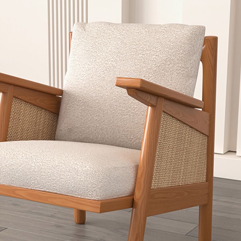 Divano soggiorno tropicale con schiena sciolta e braccio quadrato in lino