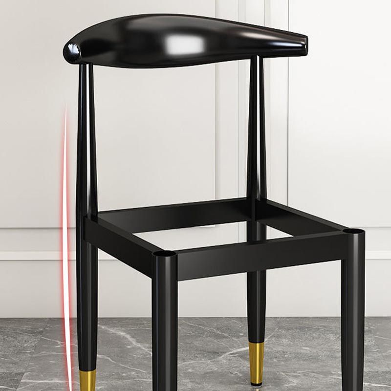 Glam Metal Dining Chairs Open Back Dining Side Furniture in Matte Finish for Indoor Clearhalo 'Dining Chairs' 'Dining Tables & Seating' 'dining_chair' 'furn' 'furn_dining_chair' 'Furniture' 'Kitchen & Dining Furniture' 1200x1200_64ebb571-c80e-4708-ae7b-5f1f5ebe4e59