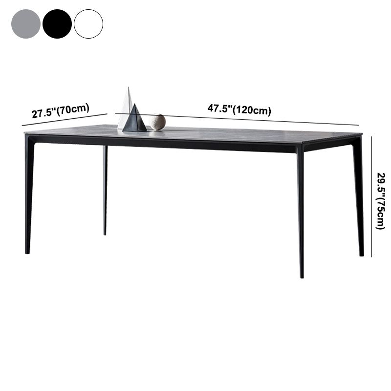 Industrial Style Sintered Stone Dining Table Aviation Aluminum Base Rectangle Table for Home Clearhalo ' dining_table' 'Dining Tables & Seating' 'Dining Tables' 'Furniture' 'furniture_dining_table' 'Kitchen & Dining Furniture' 'kitchen&dining_furn' 'kitchen' 'kitchen_dining_table' 1200x1200_64ebebe7-38f0-4219-8dd2-9fbad9dd6a97