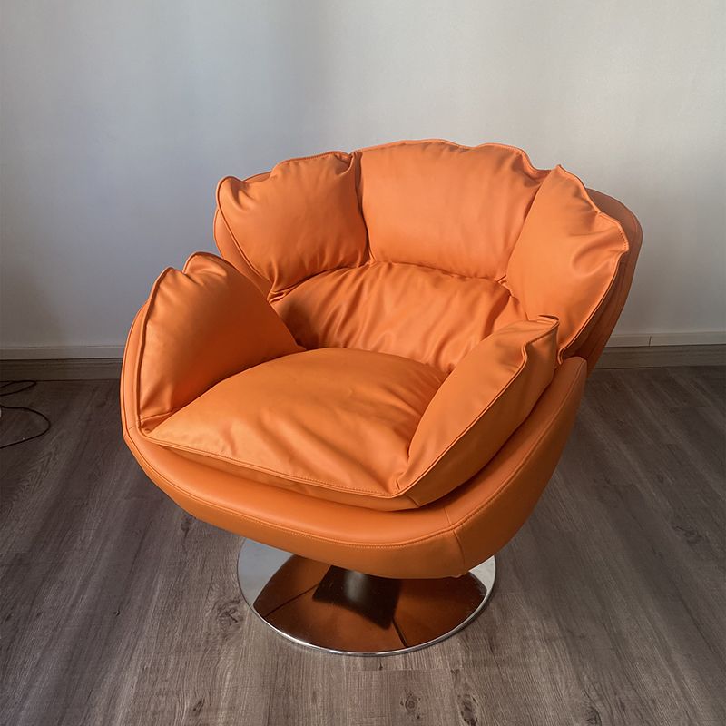 Sedia reclinabile in metallo in metallo in pelle di colore in faux a colori solidi