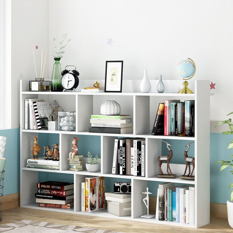 Open Wooden Bookcase Modern Home Living Room Lattice Bookshelf