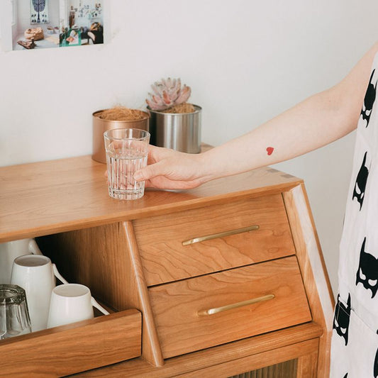 Server in legno solido Cherry Modern Stile 2-DAWER SERVER, 31,5 "W X 16,54" D X 38,58 "H