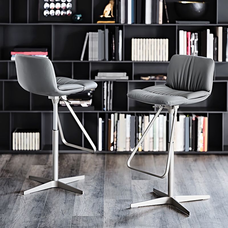 Industrial Style Rotatable Bar Stool Leather Counter Bar Stool for Home Clearhalo 'Bar Furniture' 'Bar Stools' 'bar_stools' 'furn' 'furn_bar_stools' 'Furniture' 'Kitchen & Dining Furniture' 1200x1200_64f4edc2-95e4-45c2-a5e9-c6f28a2ac245