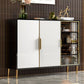Legno ingegnerizzato glam 33.4 "H Server buffet per sala da pranzo a buffet in bianco e nero