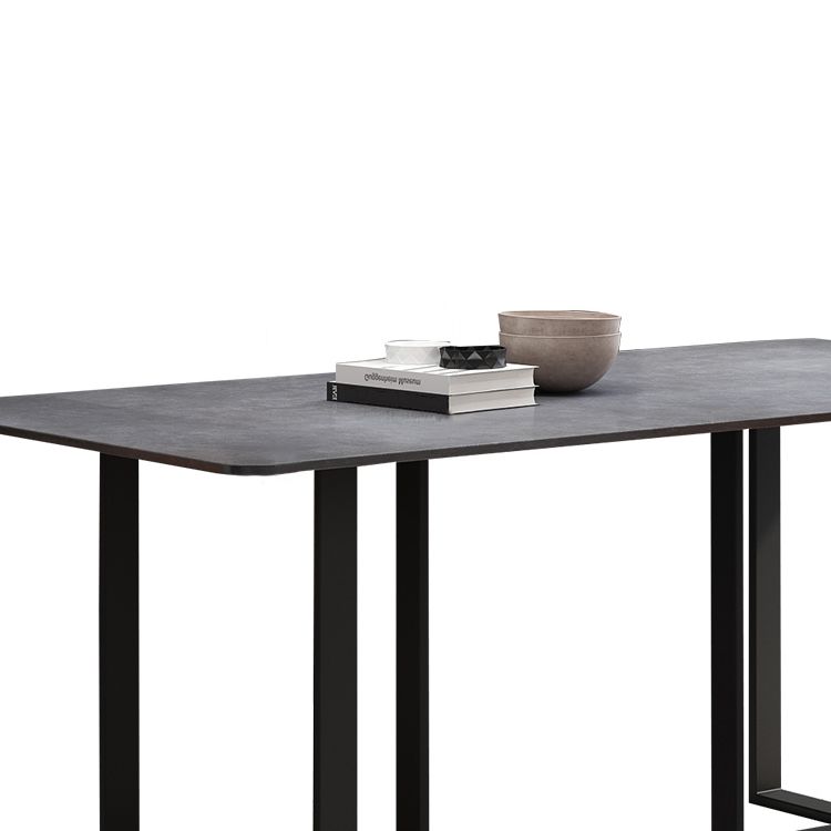 Simplicity Style Table Sintered Stone Rectangle Double Pedestal Base Dining Table for Home Clearhalo ' dining_table' 'Dining Tables & Seating' 'Dining Tables' 'furn' 'furn_dining_table' 'Furniture' 'furniture_dining_table' 'Kitchen & Dining Furniture' 'kitchen&dining_furn' 'kitchen' 'kitchen_dining_table' 1200x1200_64f52c33-958b-4193-9622-18d0b58c15c5