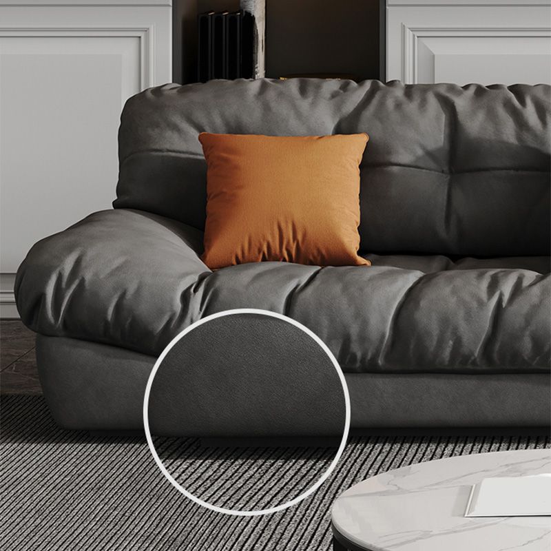 灰色の現代的な房状のスプリットバック標準アームレスソファソファ