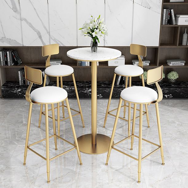 Glam Style Marble Top Counter Table Gold Base Bar Table for Living Room 42-inch Height Clearhalo 'Bar Furniture' 'Bar Tables' 'bar_tables' 'furn' 'furn_bar_tables' 'Furniture' 'furniture_bar_tables' 'Kitchen & Dining Furniture' 'kitchen&dining_furn' 'kitchen' 1200x1200_64f6e79e-7c42-4a15-873a-f04fe11e9c8d