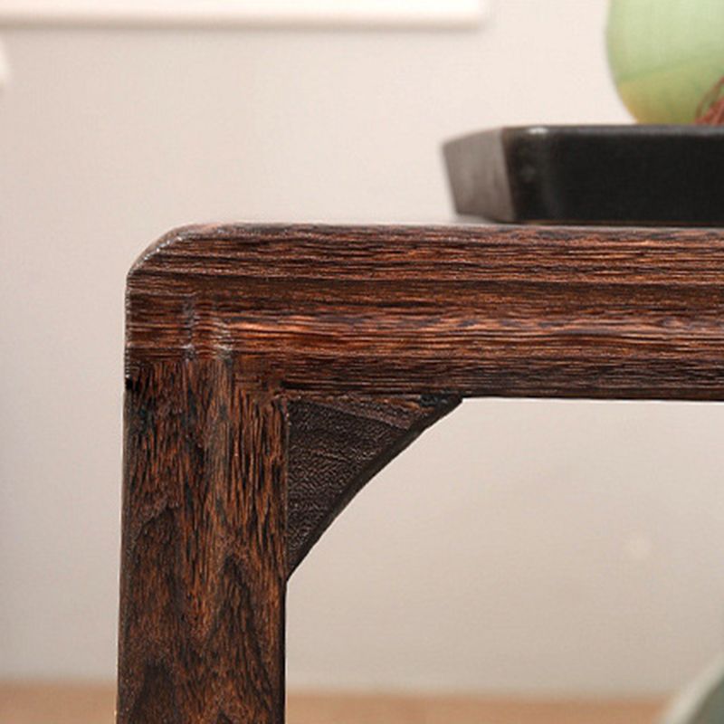 Natural/Brown Rectangular Coffee Table 11.81" High Wooden Cocktail Table