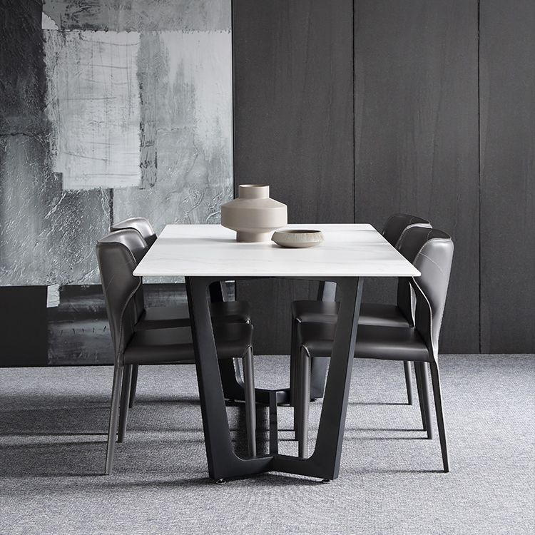 Nordic 1/4/5/6/7 Pieces Dining Set Sintered Stone Dining Table with Leather Chairs Clearhalo 'Dining Room Sets' 'Dining Tables & Seating' 'dining_room_set' 'furn' 'furn_dining_room_set' 'Furniture' 'furniture_dining_room_set' 'Kitchen & Dining Furniture' 'kitchen&dining_furn' 'kitchen' 1200x1200_64f7d662-6e41-45bf-936a-a64598b8041d