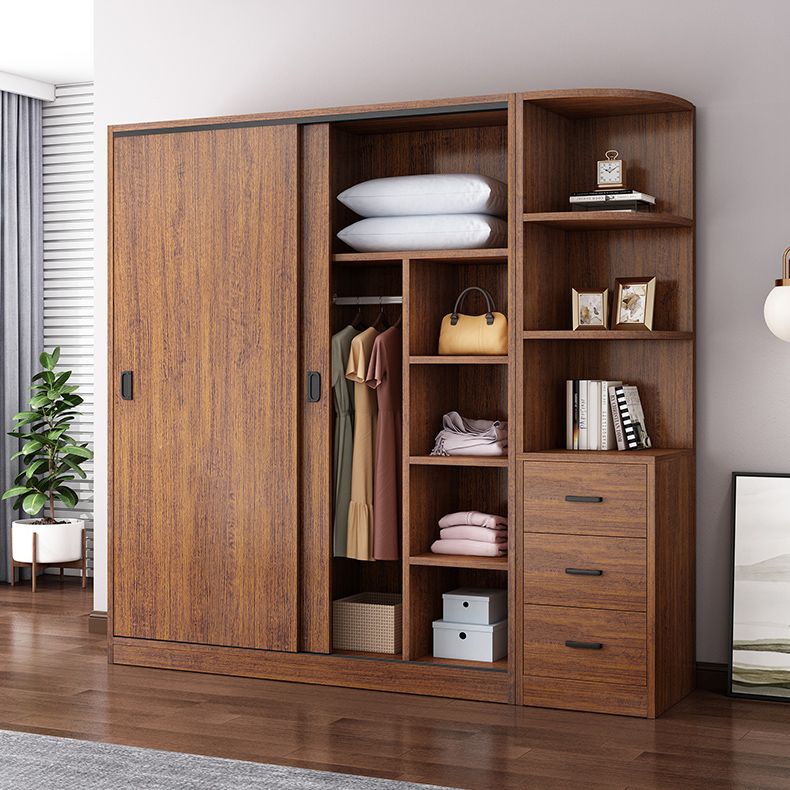 Engineered Wood Wardrobe Armoire Modern Storage Cabinet with Shelves Clearhalo 'Armoires & Wardrobes' 'armoires_wardrobes' 'Bedroom Furniture' 'furn' 'furn_armoires_wardrobes' 'Furniture' 1200x1200_64f828a6-7340-496e-b06e-50301d5b5cb8