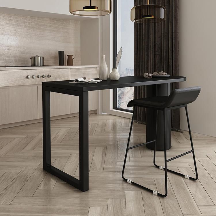 Table de bar industrielle à double piédestal sans table de bar en bois pour le salon