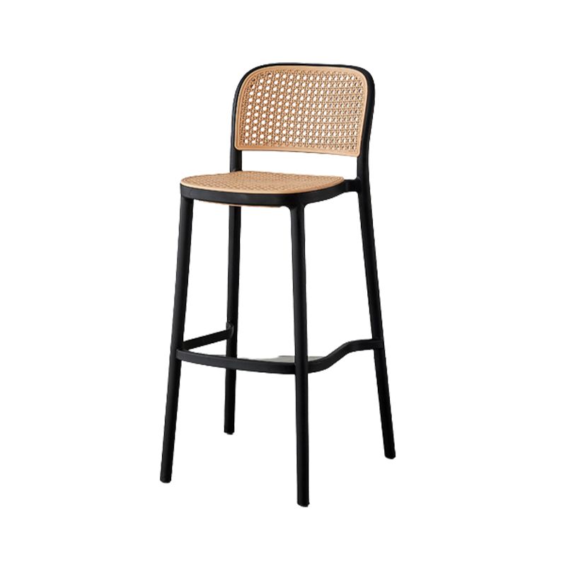 Contemporary Bar and Counter Stool Rattan Full Back Stool with 4 Legs Clearhalo 'Bar Furniture' 'Bar Stools' 'bar_stools' 'furn' 'furn_bar_stools' 'Furniture' 'furniture_bar_stools' 'Kitchen & Dining Furniture' 1200x1200_64f8f58a-87cf-4f0c-b50c-32ad8ca33ecc
