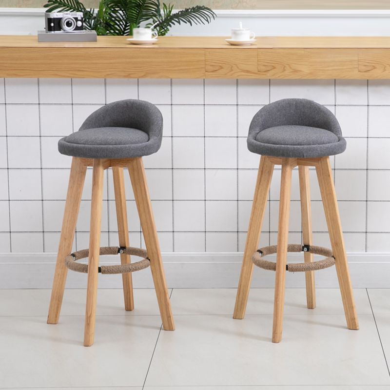 Contemporary Rubberwood Home Stool Footrest Upholstered Bar Stools