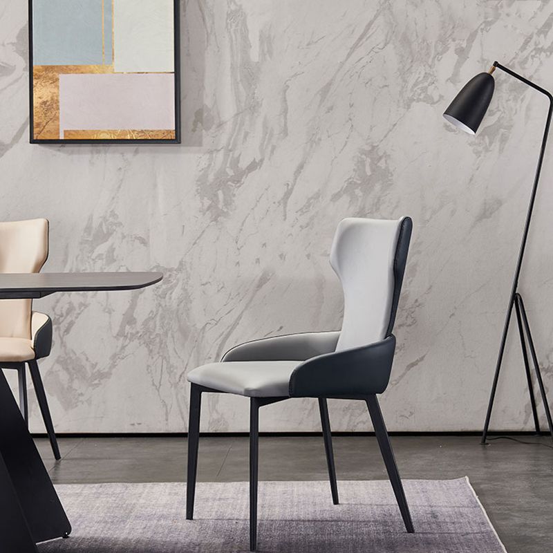 Contemporary Home Arm Chair Wingback Upholstered Metal Dining Room Chair Clearhalo ' kitchen&dining_furn' 'Dining Chairs' 'Dining Tables & Seating' 'dining_chair' 'furn' 'furn_dining_chair' 'Furniture' 'furniture_dining_chair' 'Kitchen & Dining Furniture' 'kitchen' 1200x1200_64fb534d-e158-45e9-8f6c-8dc2b87c1f3b