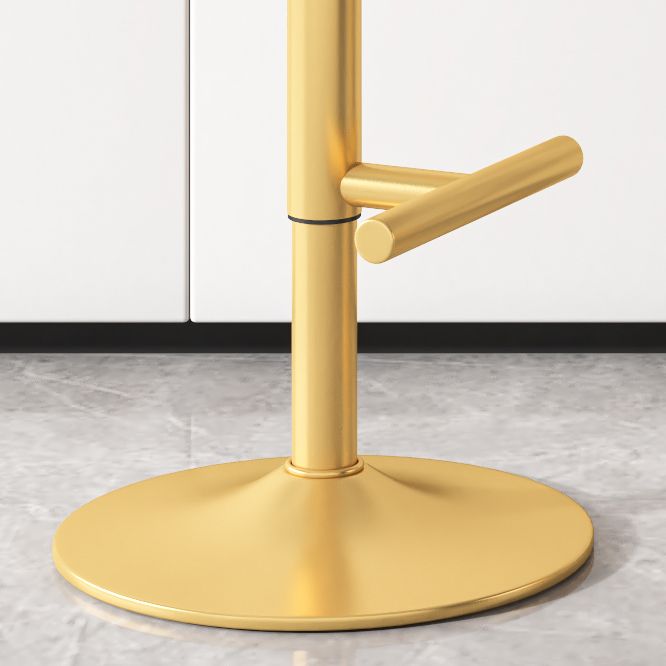 Glam Rotatable Backrest Counter Stool Steel Kitchen Bar Stool with Cushion and Pedal Clearhalo 'Bar Furniture' 'Bar Stools' 'bar_stools' 'furn' 'furn_bar_stools' 'Furniture' 'furniture_bar_stools' 'Kitchen & Dining Furniture' 1200x1200_64fcb7a9-32c2-4568-8be8-5cf492145ddd