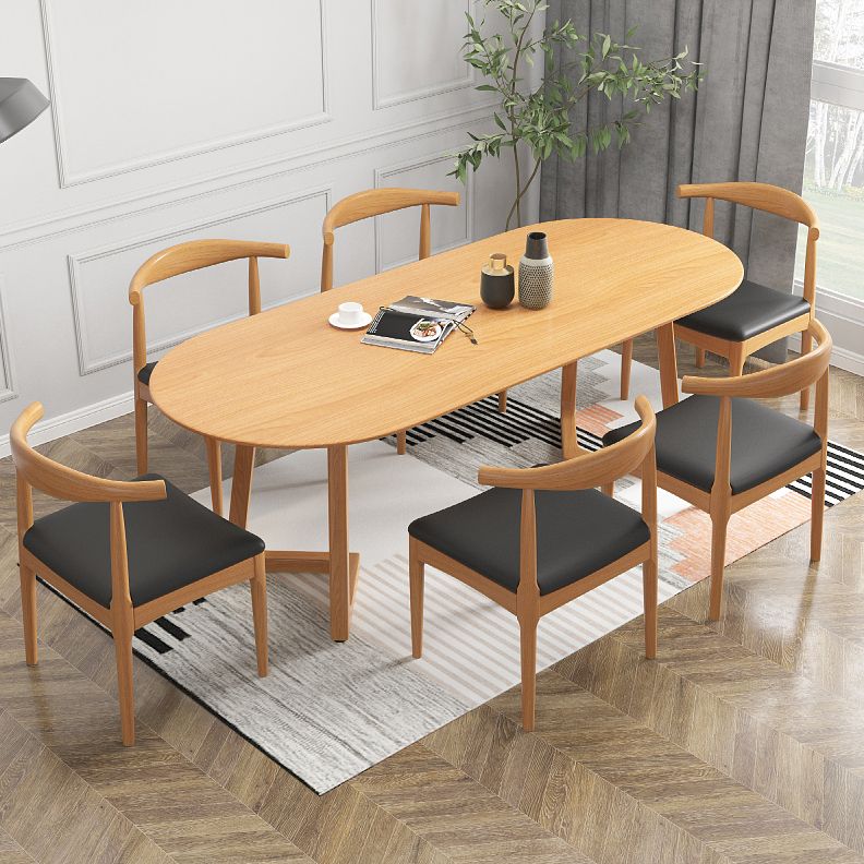 Solid Wood Brown Tone Dining Table Simplicity Double Pedestal Table for Dining Room Clearhalo ' dining_table' 'Dining Tables & Seating' 'Dining Tables' 'furn' 'furn_dining_table' 'Furniture' 'furniture_dining_table' 'Kitchen & Dining Furniture' 'kitchen&dining_furn' 'kitchen' 'kitchen_dining_table' 1200x1200_64fd3d2f-0250-4777-88bf-67d6e62f82e8