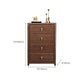 Commode de rangement en bois de noyer Glam Commode de chambre à coucher en marron avec tiroirs