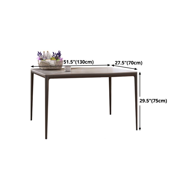 Sintered Stone Grey Dining Table Industrial 4 Legs Table for Dining Room Clearhalo 'Dining Tables & Seating' 'Dining Tables' 'dining_table' 'furn' 'furn_dining_table' 'Furniture' 'furniture_dining_table' 'Kitchen & Dining Furniture' 'kitchen' 'kitchen_dining_table' 1200x1200_64fdecbf-a012-476c-aef8-a5dfe4427e3e