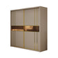 Modern Sliding Door Wardrobe Cabinet Bedroom Wooden Storage Armoire
