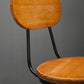 Solid Wood Dining Stool Industrial Adjustable Height Bar Stool with Footrest