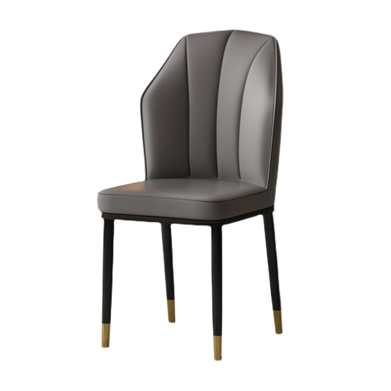 Contemporary Style Kitchen Metal Dining Chairs Dining Wingback Armless Side Chair Clearhalo ' kitchen&dining_furn' 'Dining Chairs' 'Dining Tables & Seating' 'dining_chair' 'furn' 'furn_dining_chair' 'Furniture' 'furniture_dining_chair' 'Kitchen & Dining Furniture' 'kitchen' 1200x1200_64ff885a-b0f3-47ad-8921-97fabbcab59a