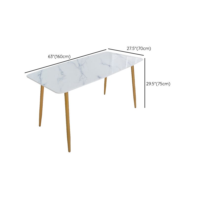 Ensemble de salle à manger nordique 1/5 pièces, Table à manger rectangulaire en pierre pour salle à manger