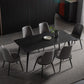 Contemporary Dining Table Set 1/4/5/7 Pcs Black Sintered Stone Top Table with Side Chairs Clearhalo 'Dining Room Sets' 'Dining Tables & Seating' 'dining_room_set' 'furn' 'furn_dining_room_set' 'Furniture' 'Kitchen & Dining Furniture' 1200x1200_650111c9-a907-472f-ad63-0c8cd4051208