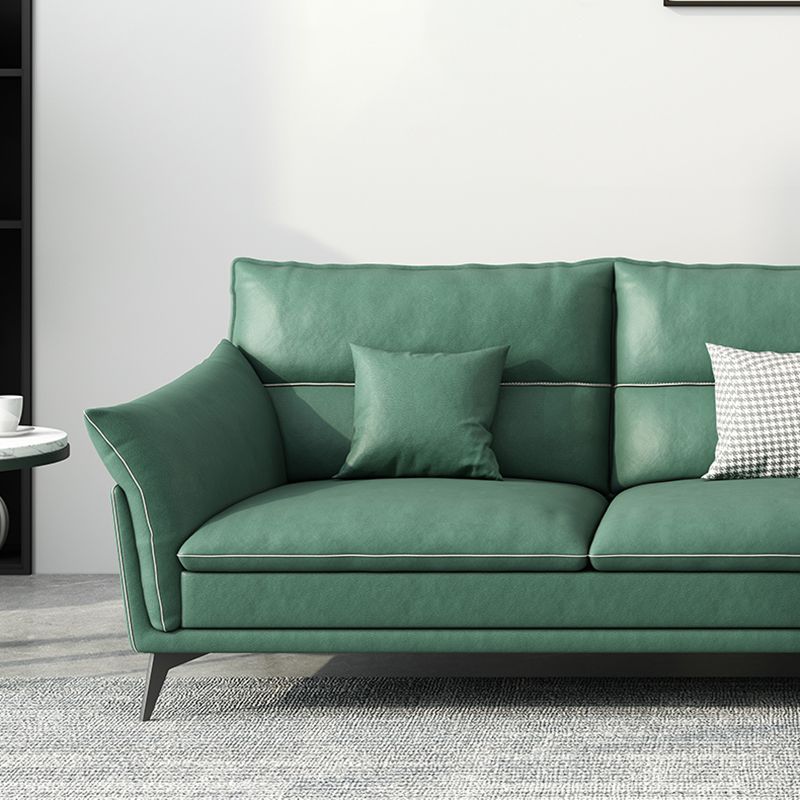 Contemporary 33.46" H Green Faux Leather Pillow Top Arm Sofa Clearhalo 'furn' 'furn_sofas' 'Furniture' 'Living Room Furniture' 'Sofa' 'sofas' 1200x1200_65014fe0-fbee-487a-b50f-d95155e8477c