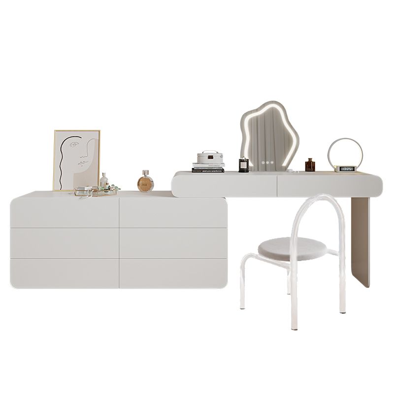 15.74" Wide Make-up Vanity White Makeup Vanity Desk Table with 5/8 Drawers Clearhalo 'Bedroom Furniture' 'furn' 'furn_makeup_vanities' 'Furniture' 'Makeup Vanities' 'makeup_vanities' 1200x1200_65032bb2-6d97-4594-ae2f-5101cb748b44